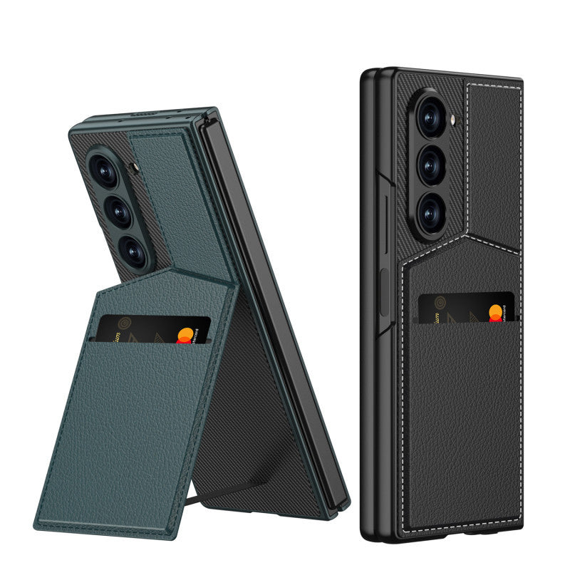 Samsung Z Fold 6 GKK Luxury Wallet Card Holder Stand Leather Case With Glass Protector
