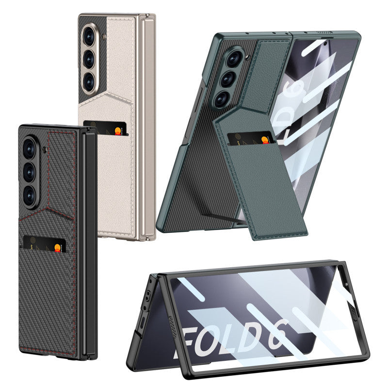 Samsung Z Fold 6 GKK Luxury Wallet Card Holder Stand Leather Case With Glass Protector
