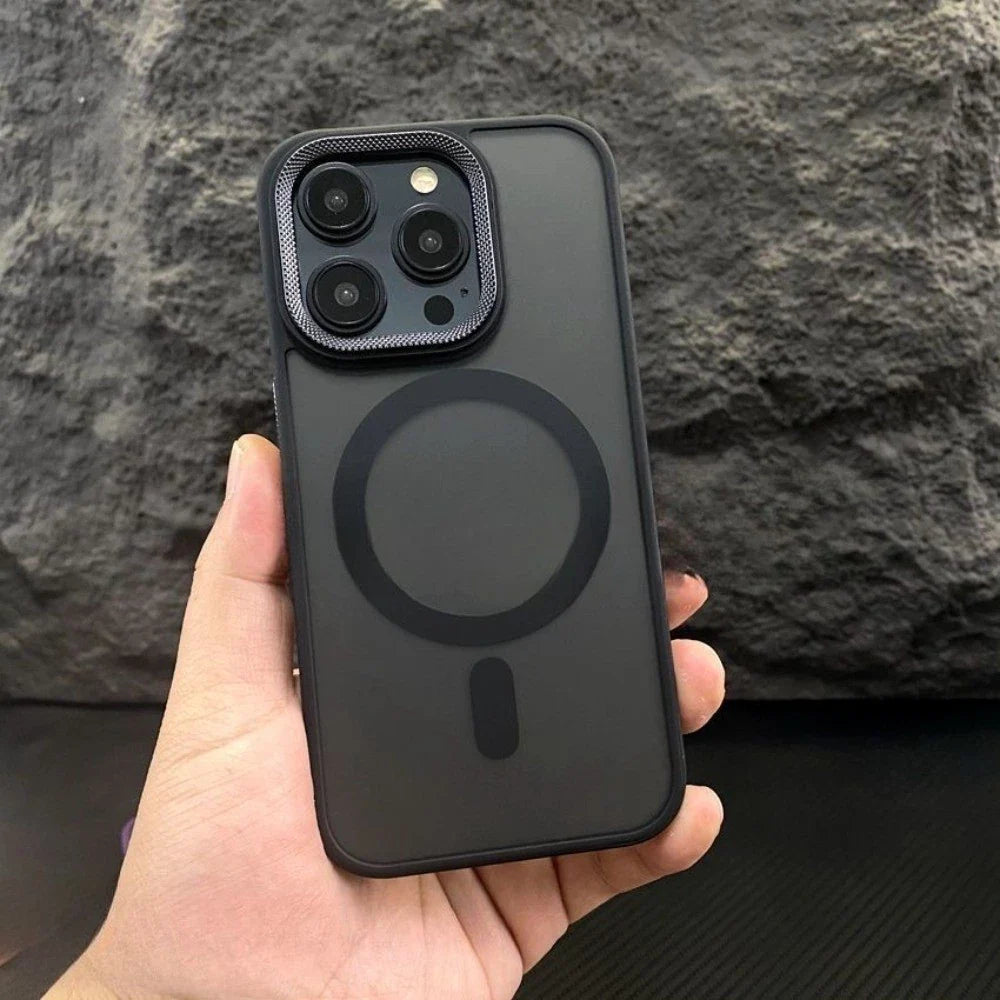 iPhone 16 Pro Max Semi Transparent Matte Frosted Case with Magsafe - Black