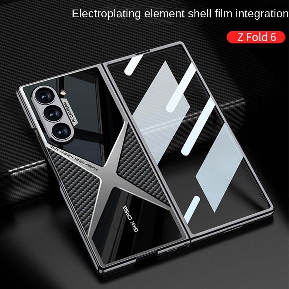 Samsung Galaxy Z Fold 6 GKK X Pattern Leather & Glass Back Cover with Front Glass