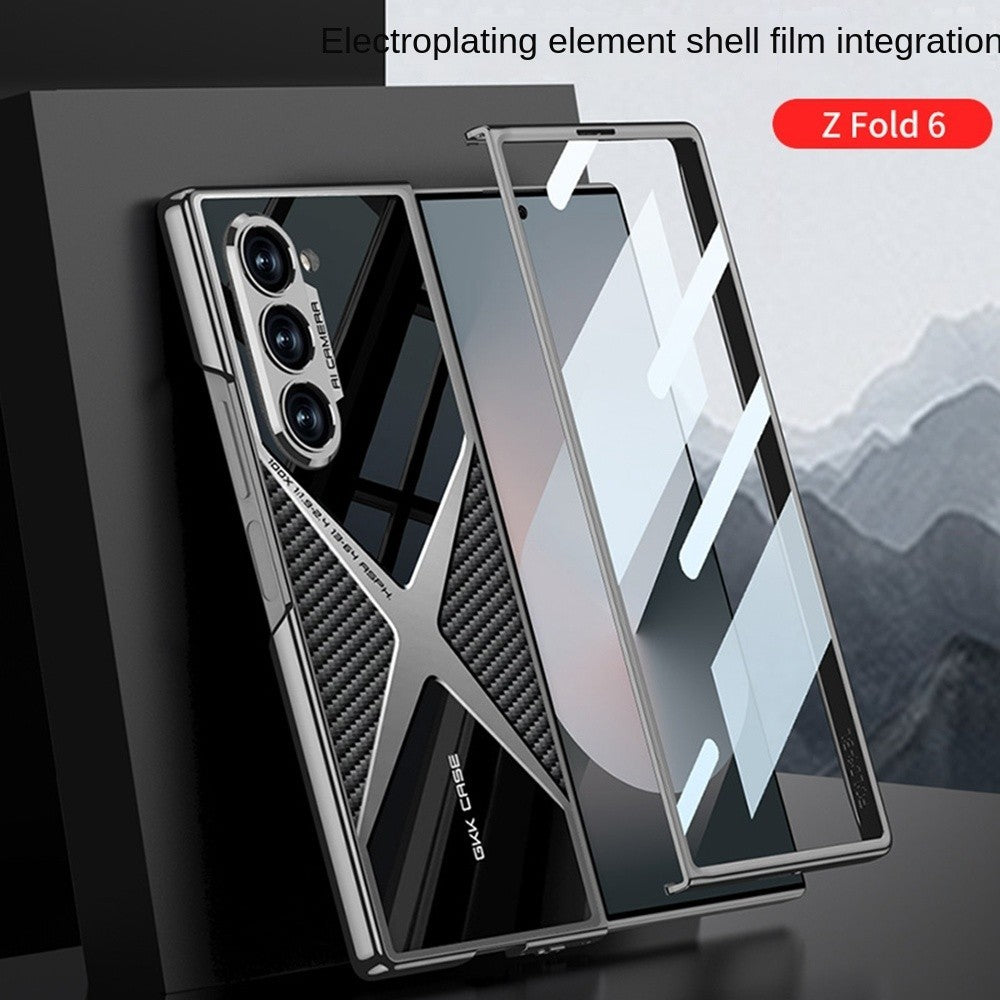 Samsung Galaxy Z Fold 6 GKK X Pattern Leather & Glass Back Cover with Front Glass