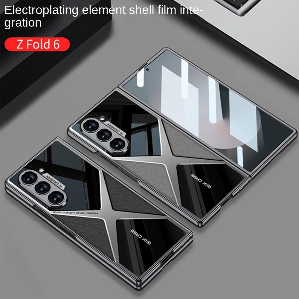 Samsung Galaxy Z Fold 6 GKK X Pattern Leather & Glass Back Cover with Front Glass