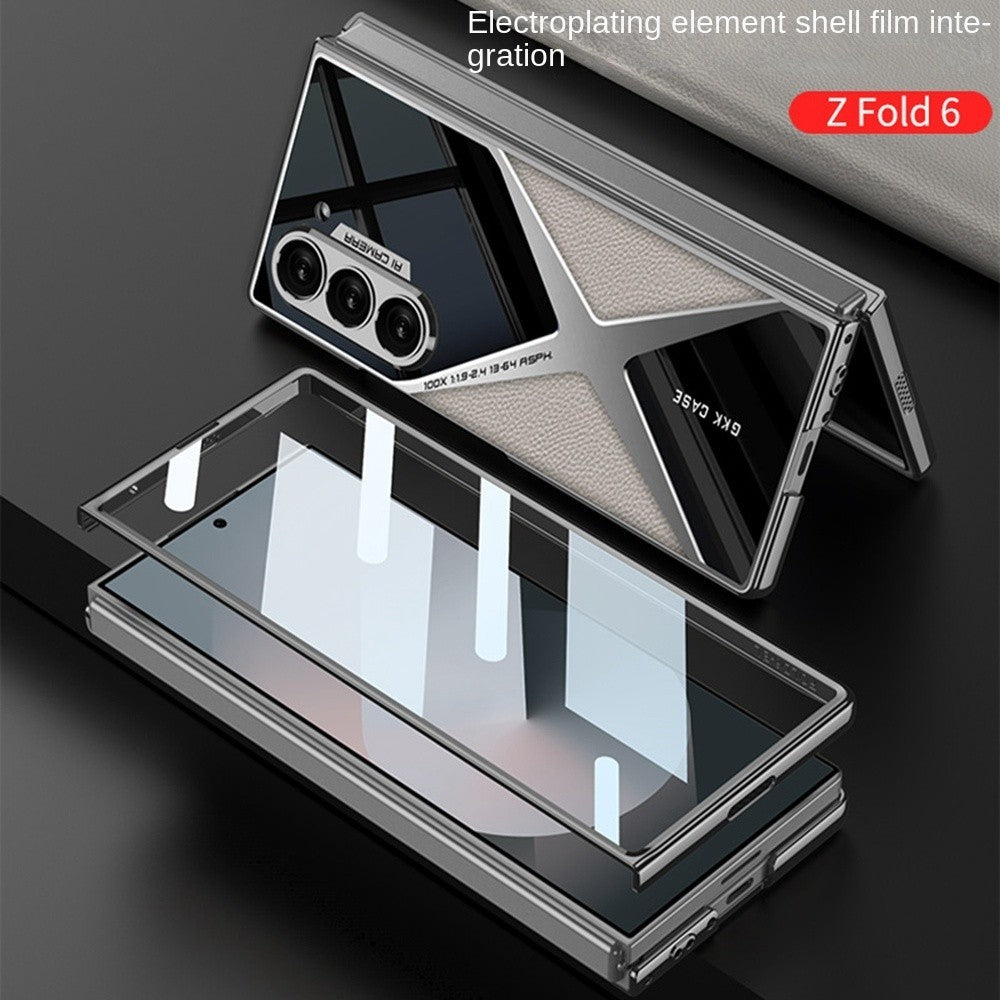 Samsung Galaxy Z Fold 6 GKK X Pattern Leather & Glass Back Cover with Front Glass