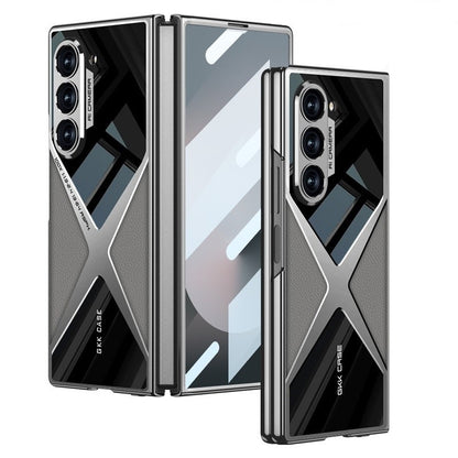 Samsung Galaxy Z Fold 6 GKK X Pattern Leather & Glass Back Cover with Front Glass