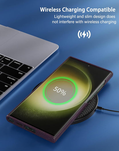 Samsung Galaxy S23 Ultra Vegan Leather Case Slim Profile - Wine