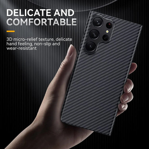 Samsung Galaxy S23 Ultra Carbon Fiber Real Aramid Kevilar Case - Green
