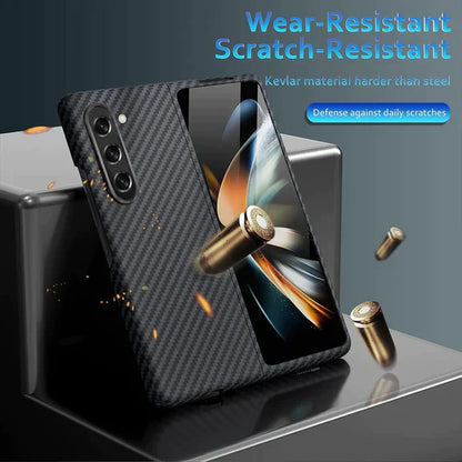 Samsung Galaxy Z Fold 5 Carbon Fiber Aramid Shockproof Case - Purple