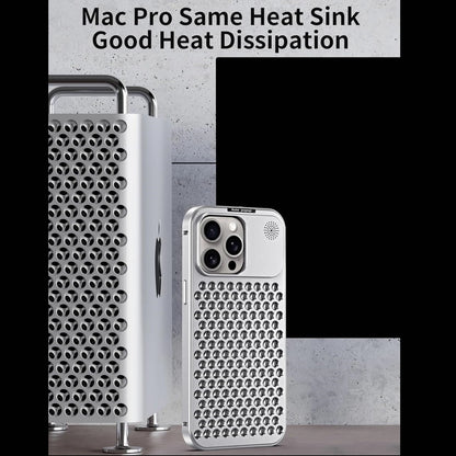 iPhone 15 Pro Max Metal Heat Dissipation Pure Aluminium Cooling Case with Aroma - Gray