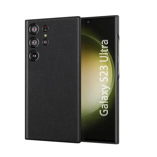 Samsung Galaxy S23 Ultra Vegan Leather Case - Black