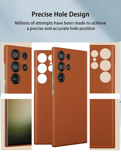 Samsung Galaxy S23 Ultra Vegan Leather Case Slim Profile - Brown