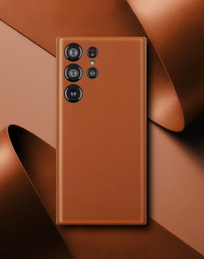 Samsung Galaxy S23 Ultra Vegan Leather Case Slim Profile - Brown