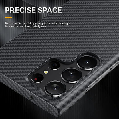 Samsung Galaxy S23 Ultra Piblue Carbon Fiber Aramid Kevilar Case - Black