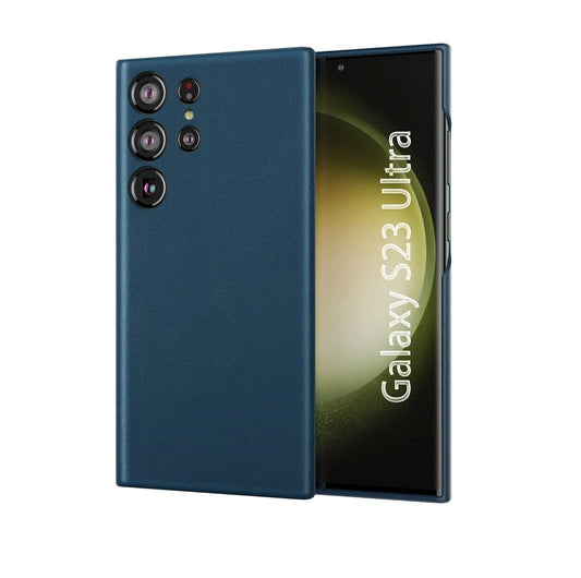 Samsung Galaxy S23 Ultra Vegan Leather Case Slim Profile - Blue