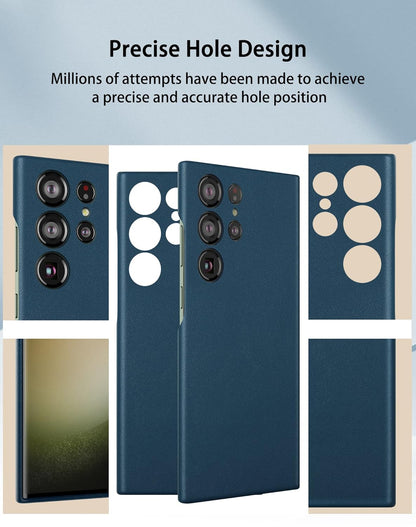 Samsung Galaxy S23 Ultra Vegan Leather Case Slim Profile - Blue