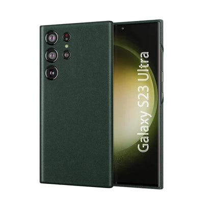 Samsung Galaxy S23 Ultra Vegan Leather Case Slim Profile - Green