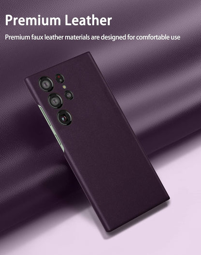 Samsung Galaxy S23 Ultra Vegan Leather Case Slim Profile - Wine