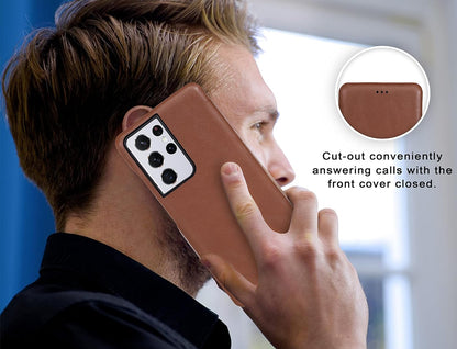Samsung Galaxy S25 Ultra Shockproof Flip Cover  - Brown