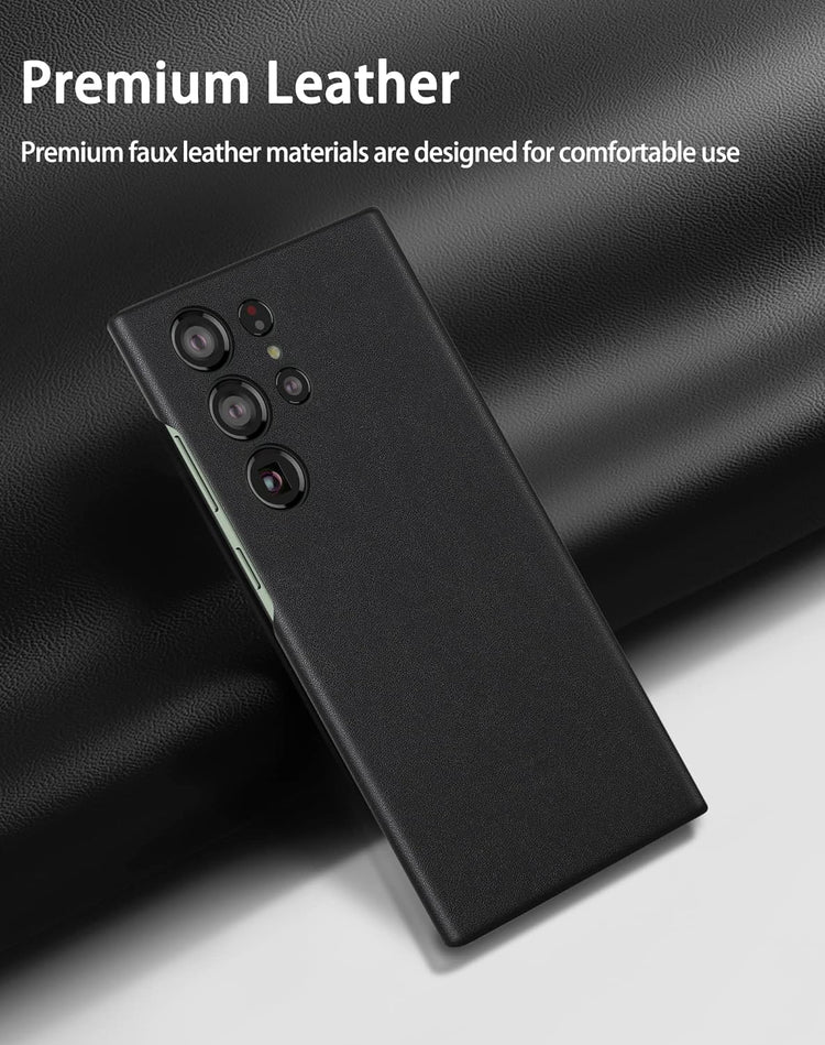 Samsung Galaxy S23 Ultra Vegan Leather Case - Black