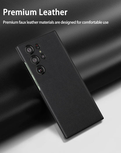Samsung Galaxy S23 Ultra Vegan Leather Case - Black
