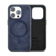 iPhone 15 Pro Max leather Magsafe show case Blue