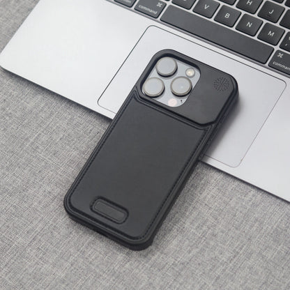 iPhone 16 Pro Max Aluminum & Leather Case with Fragrance Aroma - Black