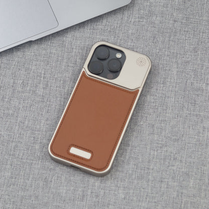 iPhone 16 Pro Max Aero Flex Frameless  Aluminum & Leather Case with Fragrance Aroma - Brown
