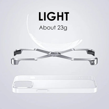 iPhone 16 Pro Max Metal Alloy X Shape Bumper Case - Titanium