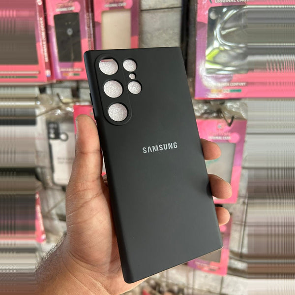 Samsung Galaxy S23 Ultra Liquid Silicon Case Inner Fabric - Black