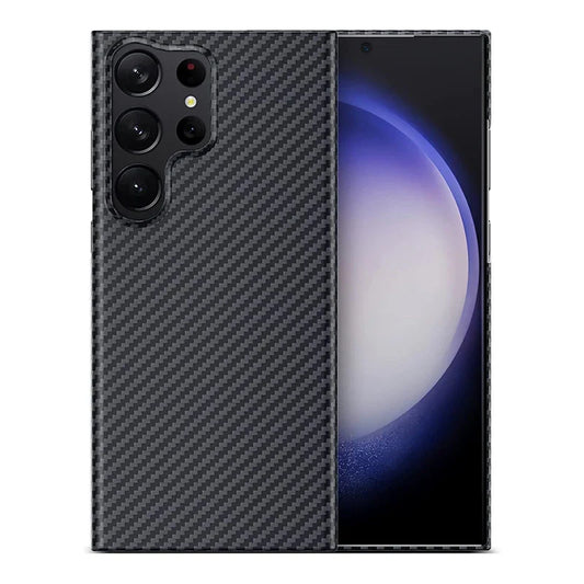 Samsung Galaxy S23 Ultra Piblue Carbon Fiber Aramid Kevilar Case - Black
