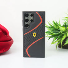 Samsung Galaxy S24 Ultra Ferrari Logo Red Line Leather Case