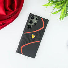 Samsung Galaxy S24 Ultra Ferrari Logo Red Line Leather Case