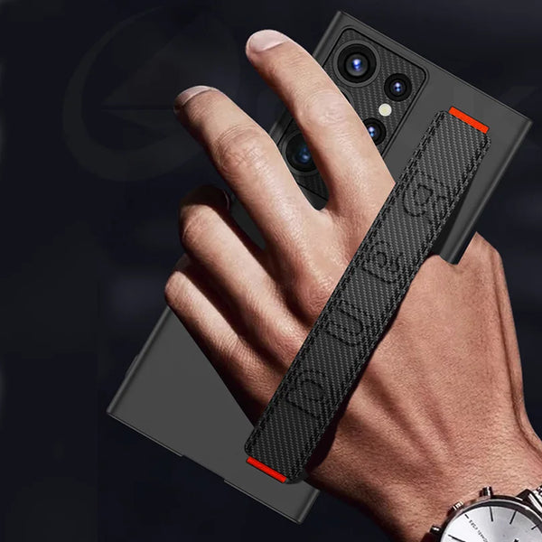 Samsung Galaxy S23 Ultra Hard PC with Wrist Strap Lightweight - Black