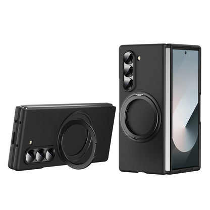 Samsung Galaxy Z Fold 6 Thunderbolt Shockproof Case with 360 Metal Rotating Ring & Front Glass Protection