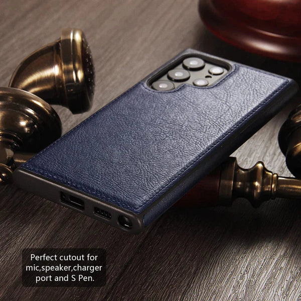 Samsung Galaxy S23 Ultra Leather Case - Blue