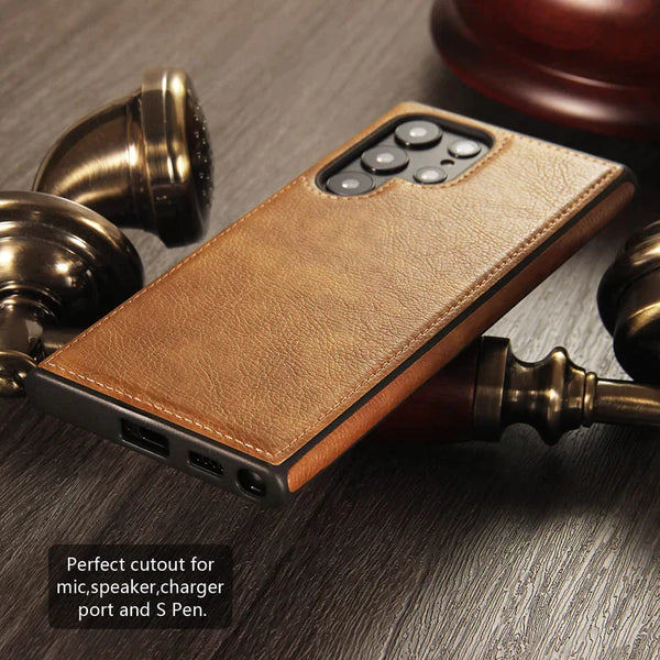 Samsung Galaxy S23 Ultra Leather Case - Brown