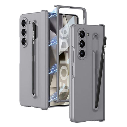 Samsung Galaxy Z Fold 6 Slim PC Case with Magnetic Hinge Protection Metal Pen & Front Glass