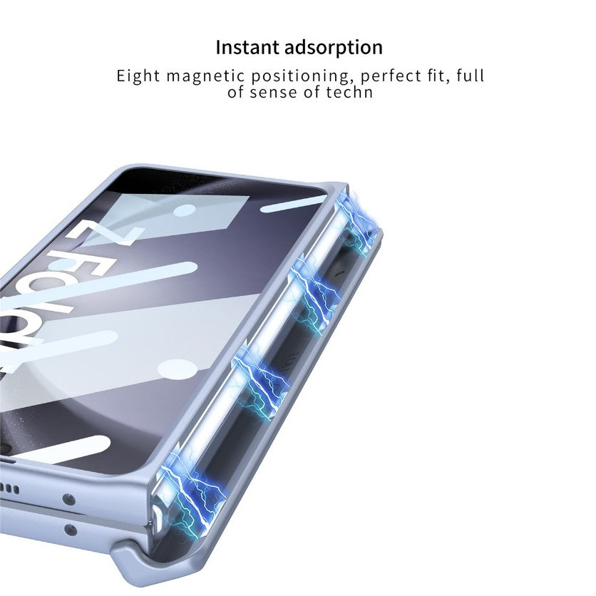 Samsung Galaxy Z Fold 6 Slim PC Case with Magnetic Hinge Protection Metal Pen & Front Glass