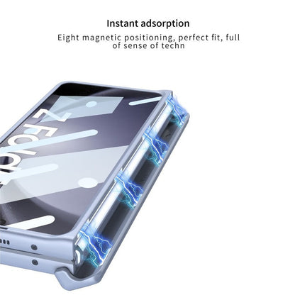 Samsung Galaxy Z Fold 6 Slim PC Case with Magnetic Hinge Protection Metal Pen & Front Glass