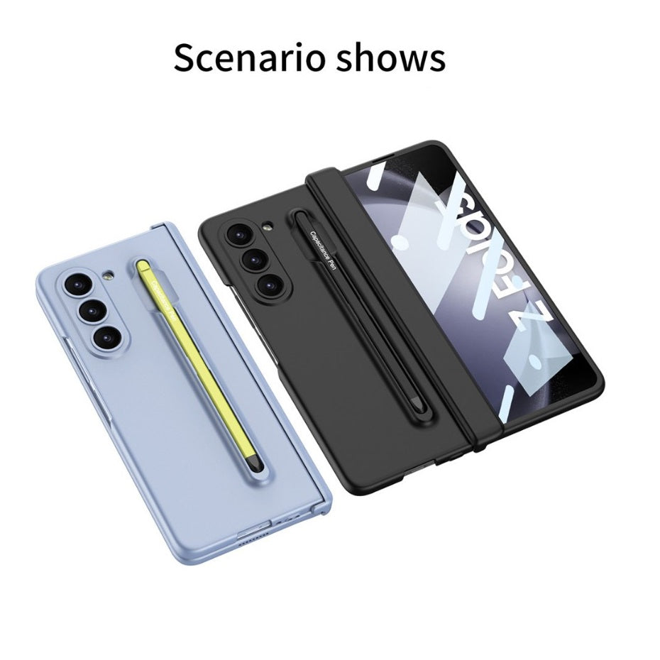 Samsung Galaxy Z Fold 6 Slim PC Case with Magnetic Hinge Protection Metal Pen & Front Glass