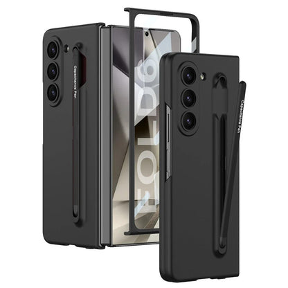 Samsung Galaxy Z Fold 6 Stylish Matte PC Case with Metal Pen & Front Glass