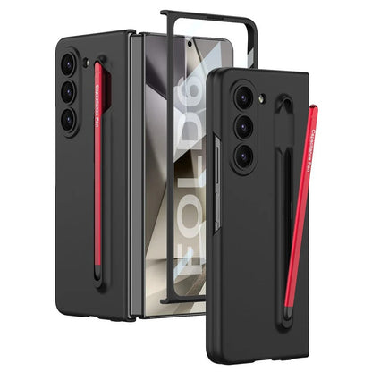 Samsung Galaxy Z Fold 6 Stylish Matte PC Case with Metal Pen & Front Glass