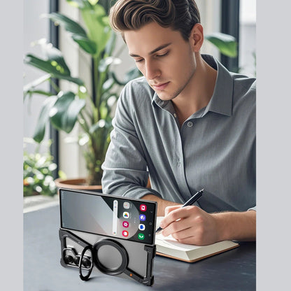 Samsung Galaxy Z Fold 6 Frameless Z Shape Metal Case with Built-in Magsafe & 360° Rotation Ring
