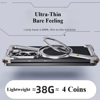 Samsung Galaxy Z Fold 6 Frameless Z Shape Metal Case with Built-in Magsafe & 360° Rotation Ring