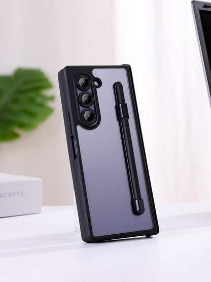 Samsung Galaxy Z Fold 5 Shockproof Case with Hinge Protection & Stylus - Smoke