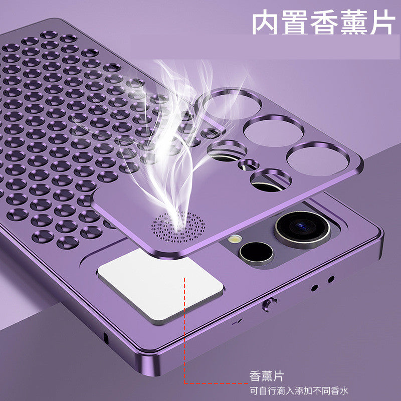 Samsung Galaxy S25 Ultra Metal Heat Dissipation Aluminum Case with Fragrance Aroma - Silver