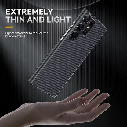 Samsung Galaxy S23 Ultra Piblue Carbon Fiber Aramid Kevilar Case - Black