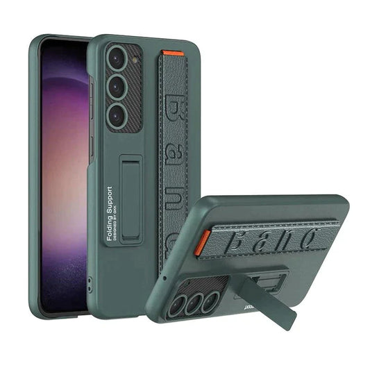 Samsung Galaxy S24 Slim Hard PC with Wrist Strap Lightweight Camera Protection Band Case-Green