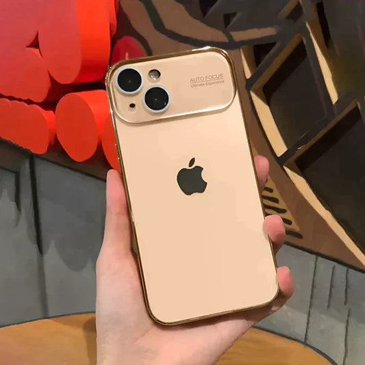 iPhone 13 Full Lens Glass Case-Gold