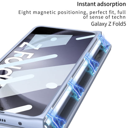 Samsung Galaxy Z Fold 5 Gkk S Pen Case with Glass Megnetic Front - Cream