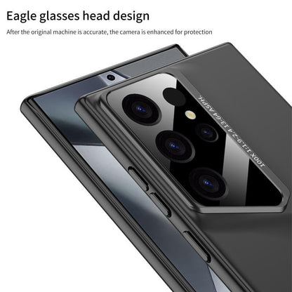 Samsung Galaxt S23 Ultra Super Blade Luxury Slim Car Case with Camera Glass Finish - Gray